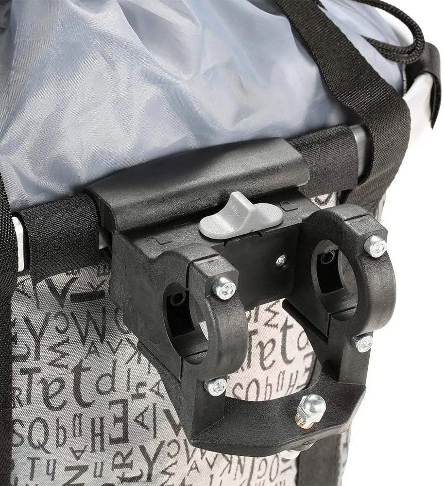 URBEST Bike Basket,Small Pets Cat Dog Folding Carrier,Removable Bicycle Handlebar Front Basket, Quick Release and Easy to Install,Detachable Cycling Bag (Grey)