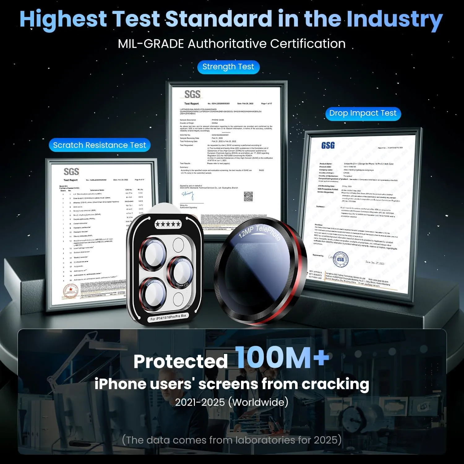 Uyiton for iPhone 16 Pro Max/16 Pro/15 Pro Max/15 Pro/14 Pro Max/14 Pro Camera Lens Protector - [2025 Inspired Design] Military-Grade Tempered Glass & Metal Camera Cover, Outdoor/Travel/Daily Use, Red
