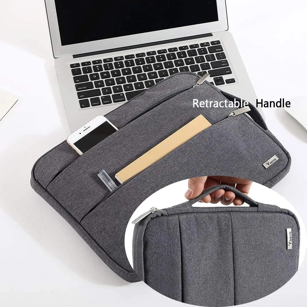 V Voova Laptop Sleeve 14 15 Inch Carrying Case Compatible with MacBook Pro 14,MacBook Air 15,14"-15" Surface HP Dell Asus Acer Laptop,Chromebook 14,Slim Computer Cover Bag,Grey