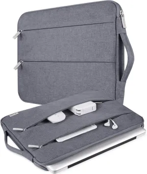 V Voova Laptop Sleeve Carrying Case 13 13.6 Inch for MacBook Air 13 M3/M2/M1, MacBook Pro 13, IPad Pro 12.9, Waterproof Slim Computer Cover Bag with Handle, Grey