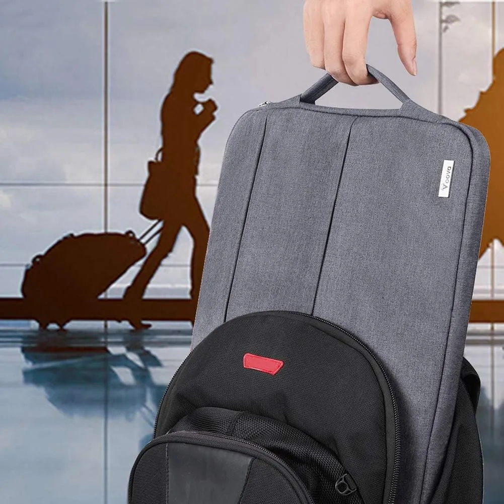 V Voova Laptop Sleeve Carrying Case 13 13.6 Inch for MacBook Air 13 M3/M2/M1, MacBook Pro 13, IPad Pro 12.9, Waterproof Slim Computer Cover Bag with Handle, Grey