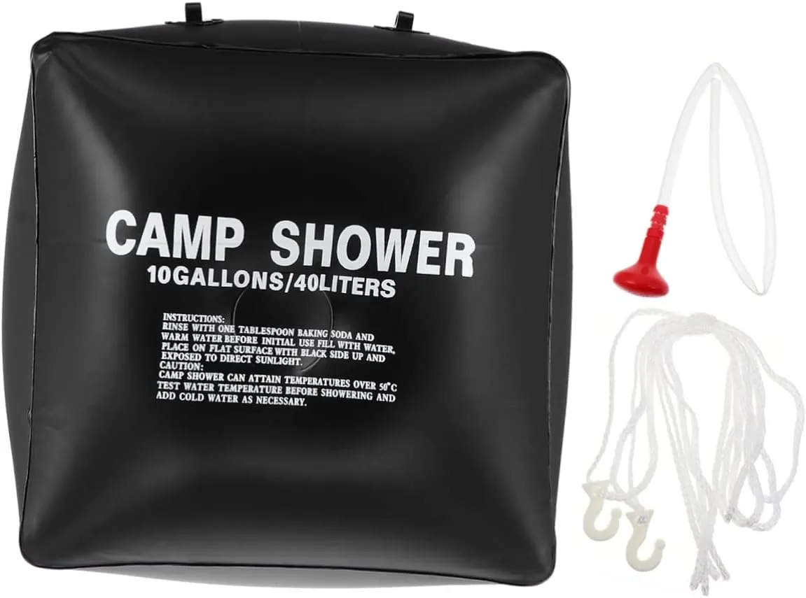 VICASKY 1 Set Solar Bath Bags Outdoor Shower Bag Camping Shower Bag Portable Outdoor Camp Shower Sun Beach Hydro Shower Camping Small Heated Showers Solar Heating Bag Black
