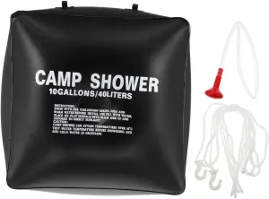 VICASKY 1 Set Solar Bath Bags Outdoor Shower Bag Camping Shower Bag Portable Outdoor Camp Shower Sun Beach Hydro Shower Camping Small Heated Showers Solar Heating Bag Black