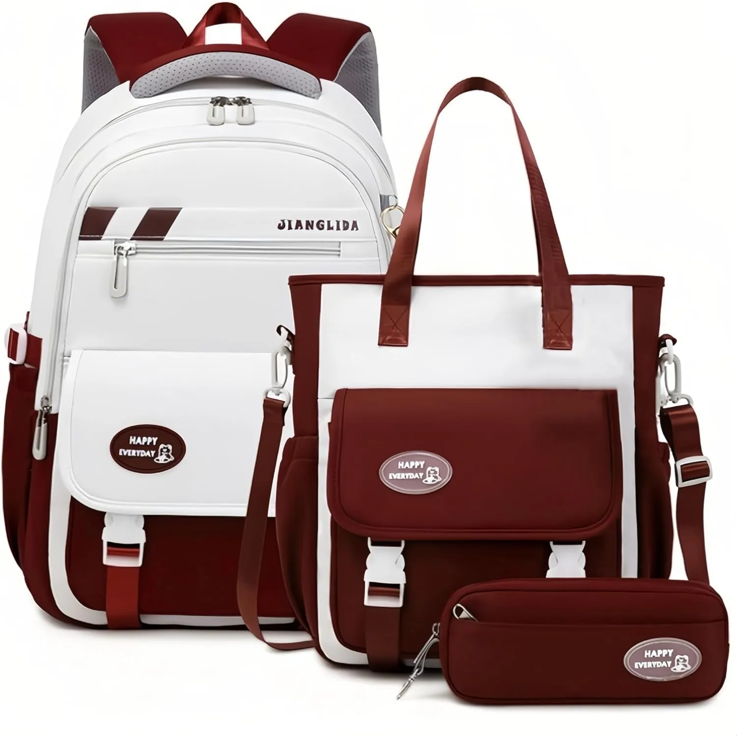 VIDOSCLA 3Pcs Teen Girls' Backpack Set Middle School Students Bookbag Outdoor Teen Boys Bookbag