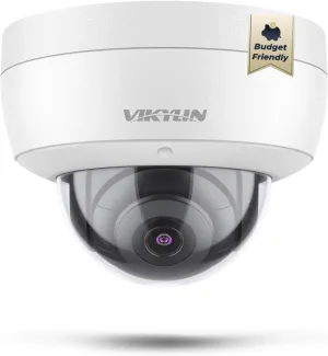 VIKYLIN 4K 8MP PoE IP Camera, Outdoor 4K Security PoE Vandal Dome Camera with Human Vehicle Detection, 2.8mm Lens, 98ft EXIR2.0 Night Vision,Built-in Mic, IK10/IP67, Blue Iris,NDAA Compliant (Not PTZ)