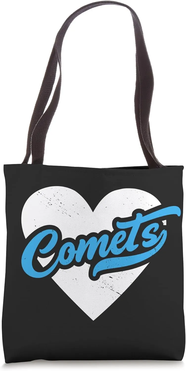 Vintage Comets High School Go Comets Pride Heart Tote Bag