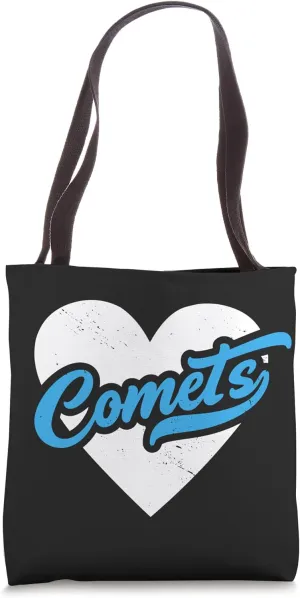 Vintage Comets High School Go Comets Pride Heart Tote Bag