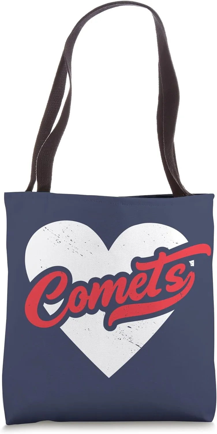 Vintage Comets High School Go Comets Pride Heart Tote Bag