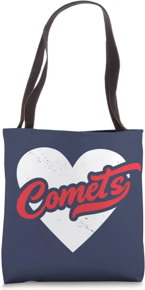 Vintage Comets High School Go Comets Pride Heart Tote Bag