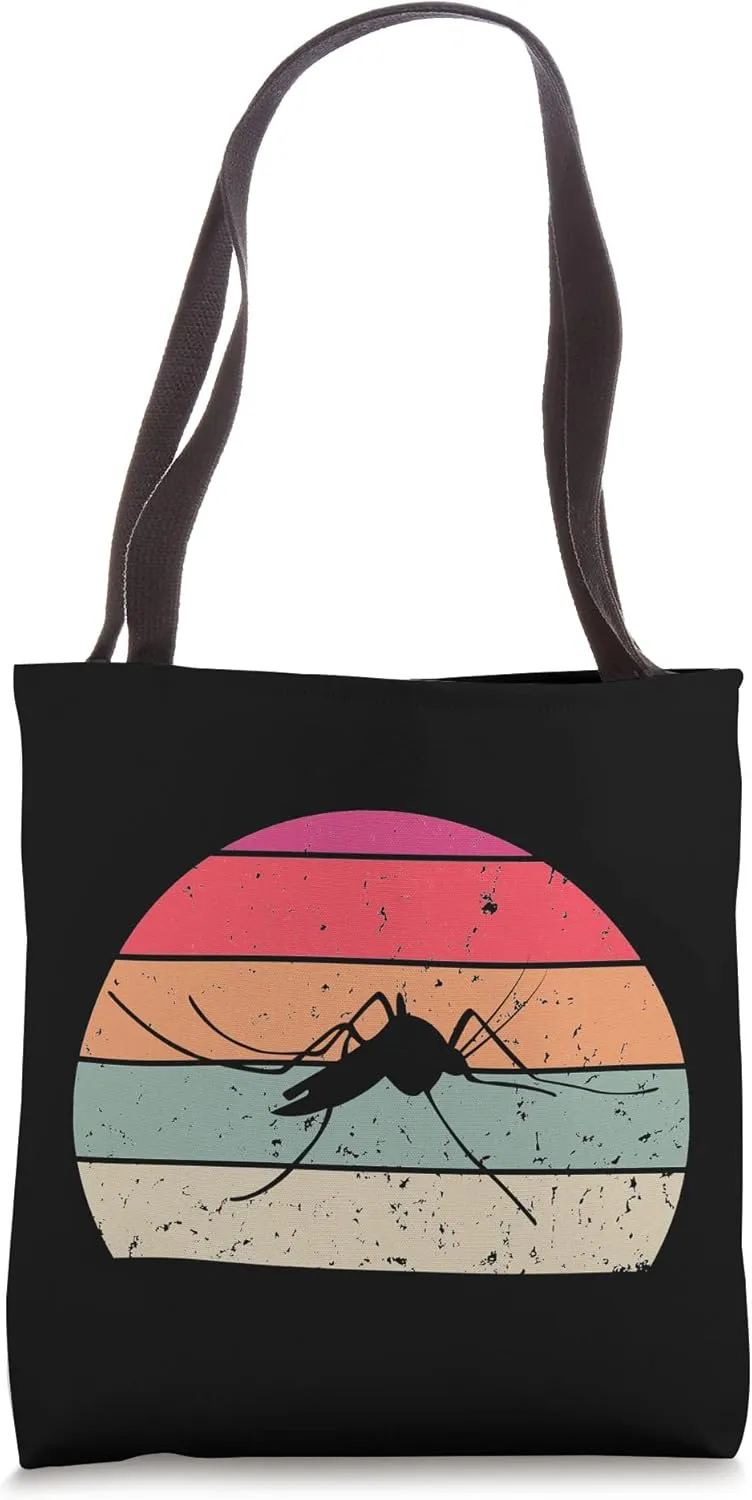 Vintage Mosquito Retro Mosquito Silhouette Animal Lover 70s Tote Bag