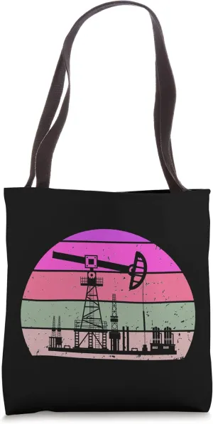 Vintage Oil Petroleum Retro Oil Petroleum Silhouette Oil Tote Bag