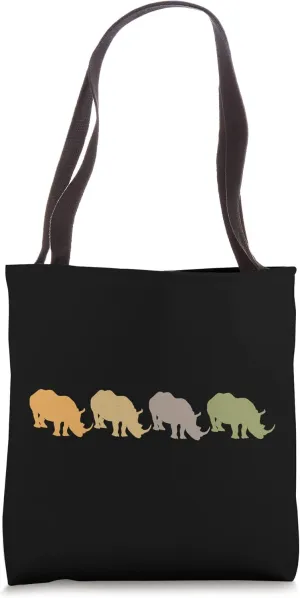 Vintage Rhinoceros Retro Rhinoceros Silhouette Cute Tote Bag