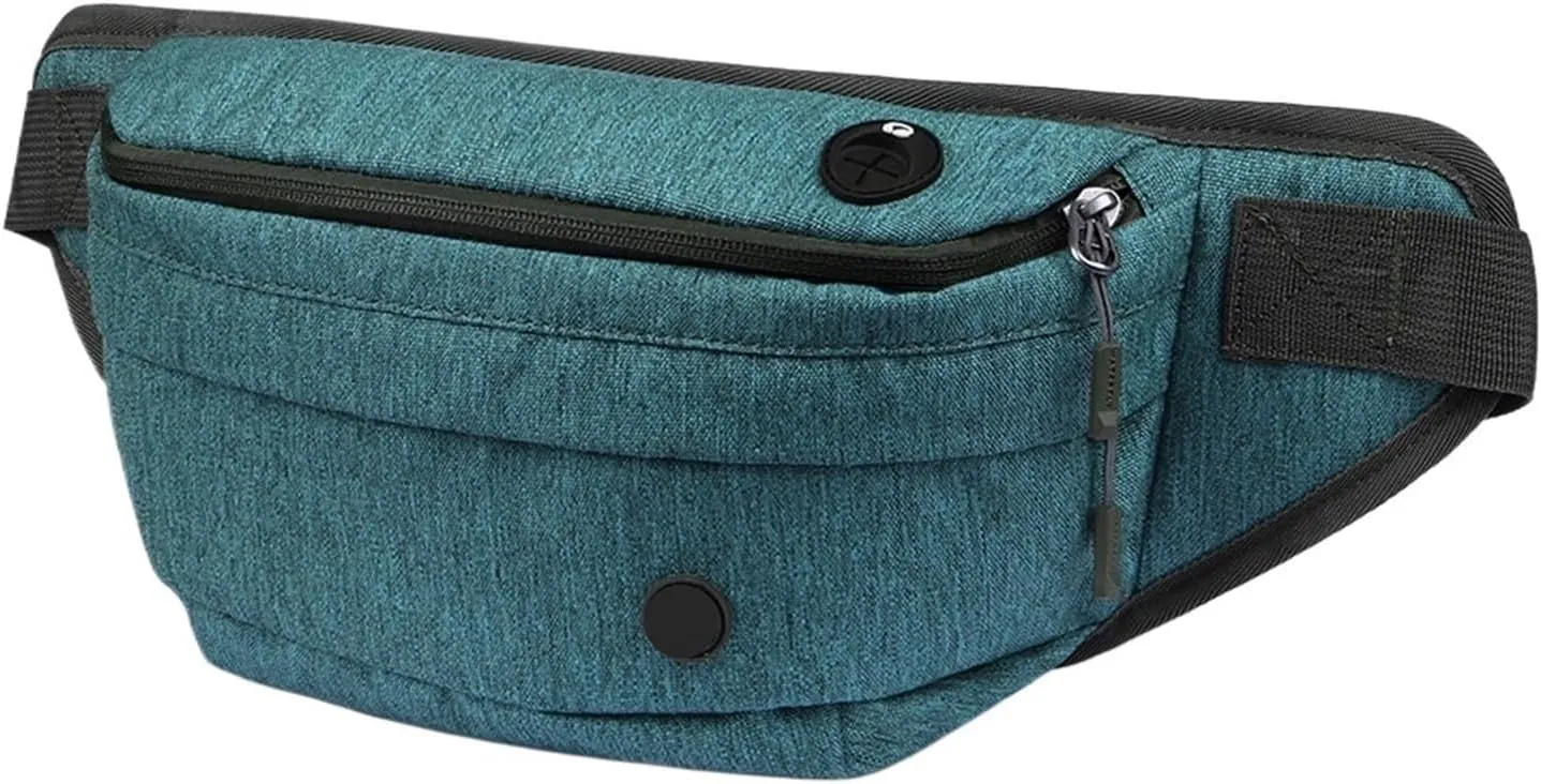 Waist Bag Men Women resist Large Hiking Belt Bags Shoulder Crossbody Running Walking(Teal blue)
