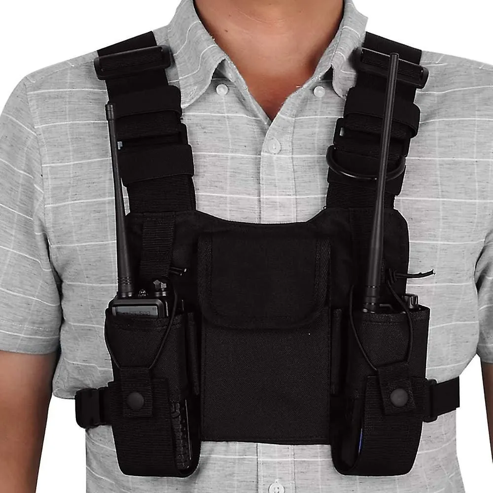 Walkie Talkie Shoulder Chest Pouch Harness Holder Radio Holster Bags Pack Radi