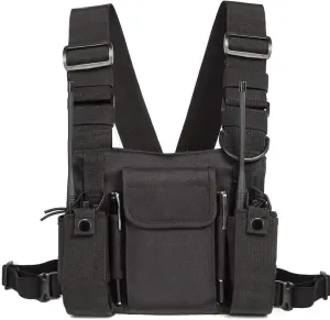 Walkie Talkie Shoulder Chest Pouch Harness Holder Radio Holster Bags Pack Radi