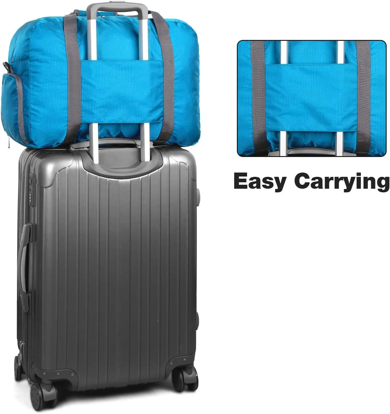 WANDF Foldable Travel Duffel Bag Luggage Sports Gym Water Resistant Nylon