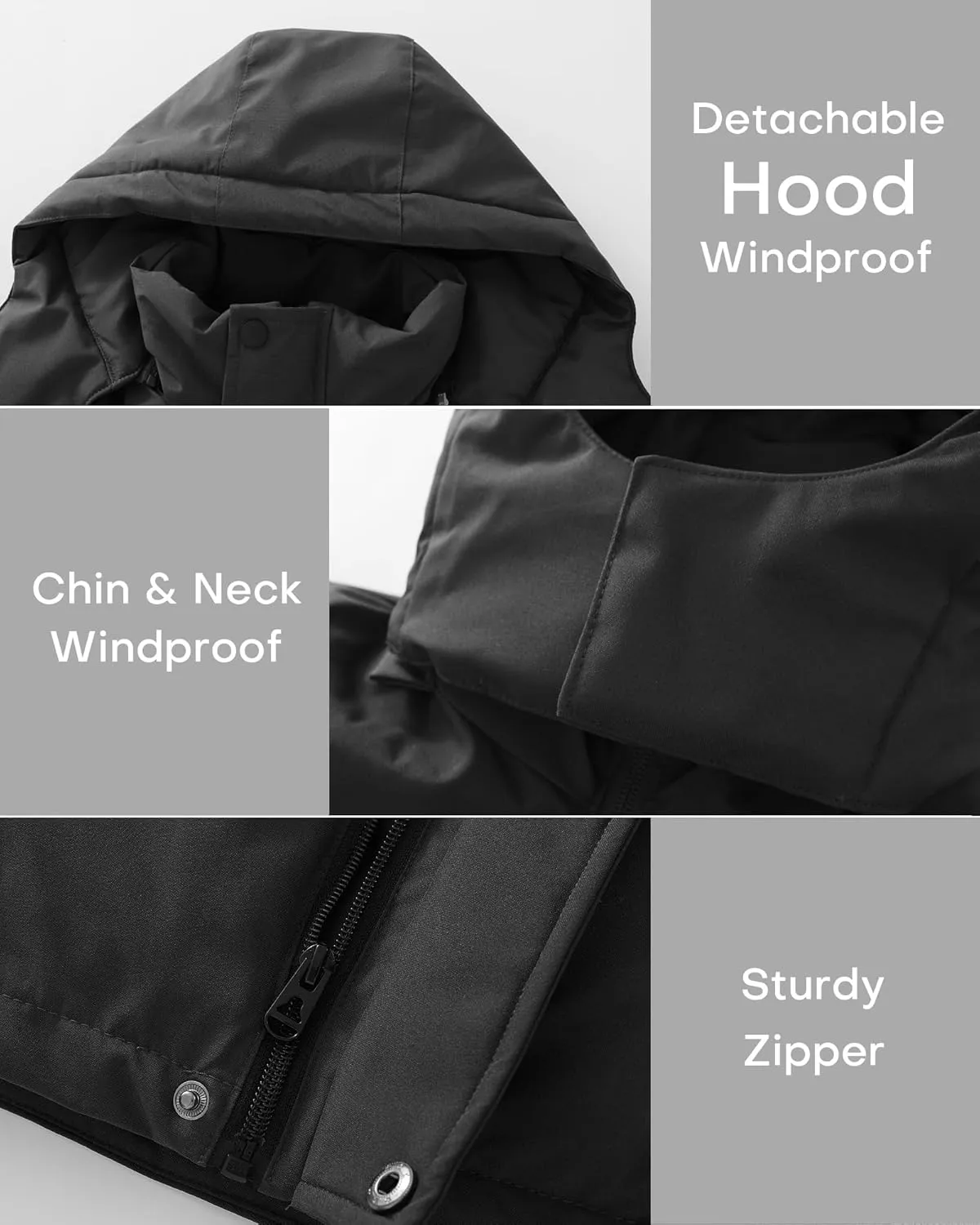 Wantdo Boy's Waterproof Ski Jacket Quilted Winter Coat Warm Fleece Puffer Jacket Mountain Windbreaker