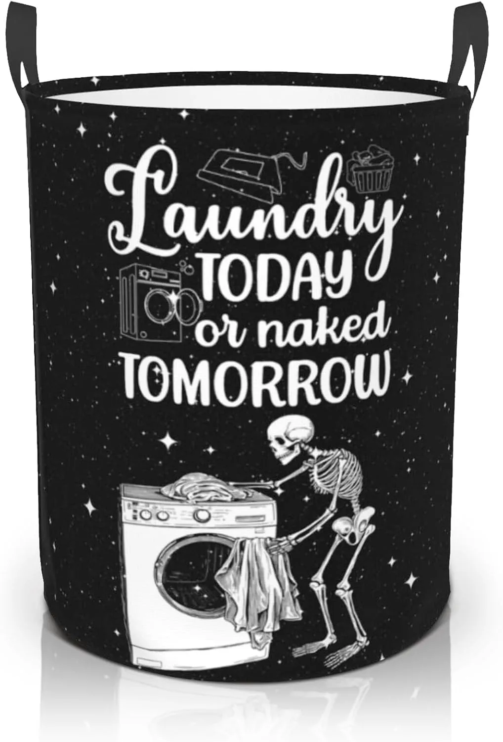 Wash Today Laundry Basket Funny Tote Bag Laundry Hamper Clothes Storage Storage Bucket Toy Organizer Foldable Oxford Cloth For Bathroom/Laundry Storage/Bedroom 16.5x18.9 Inch