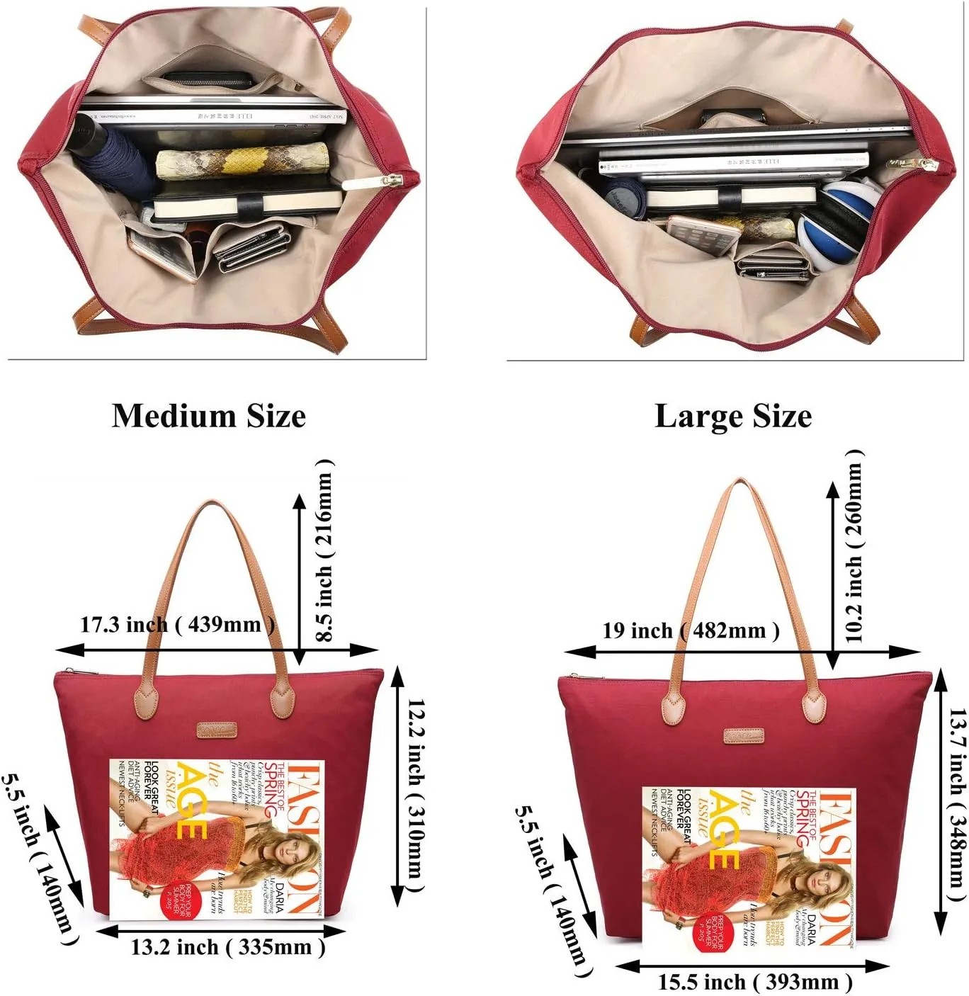 Water Resistant Light Weight Nylon Tote Bag Handbag