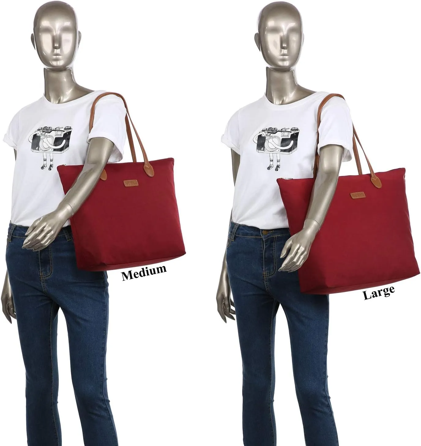 Water Resistant Light Weight Nylon Tote Bag Handbag