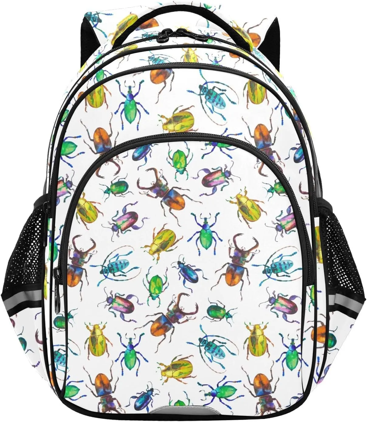Watercolor Beetles Backpack for Kids Elementary School Bag Boys Girls Bookbag Travel Backpack Daypack