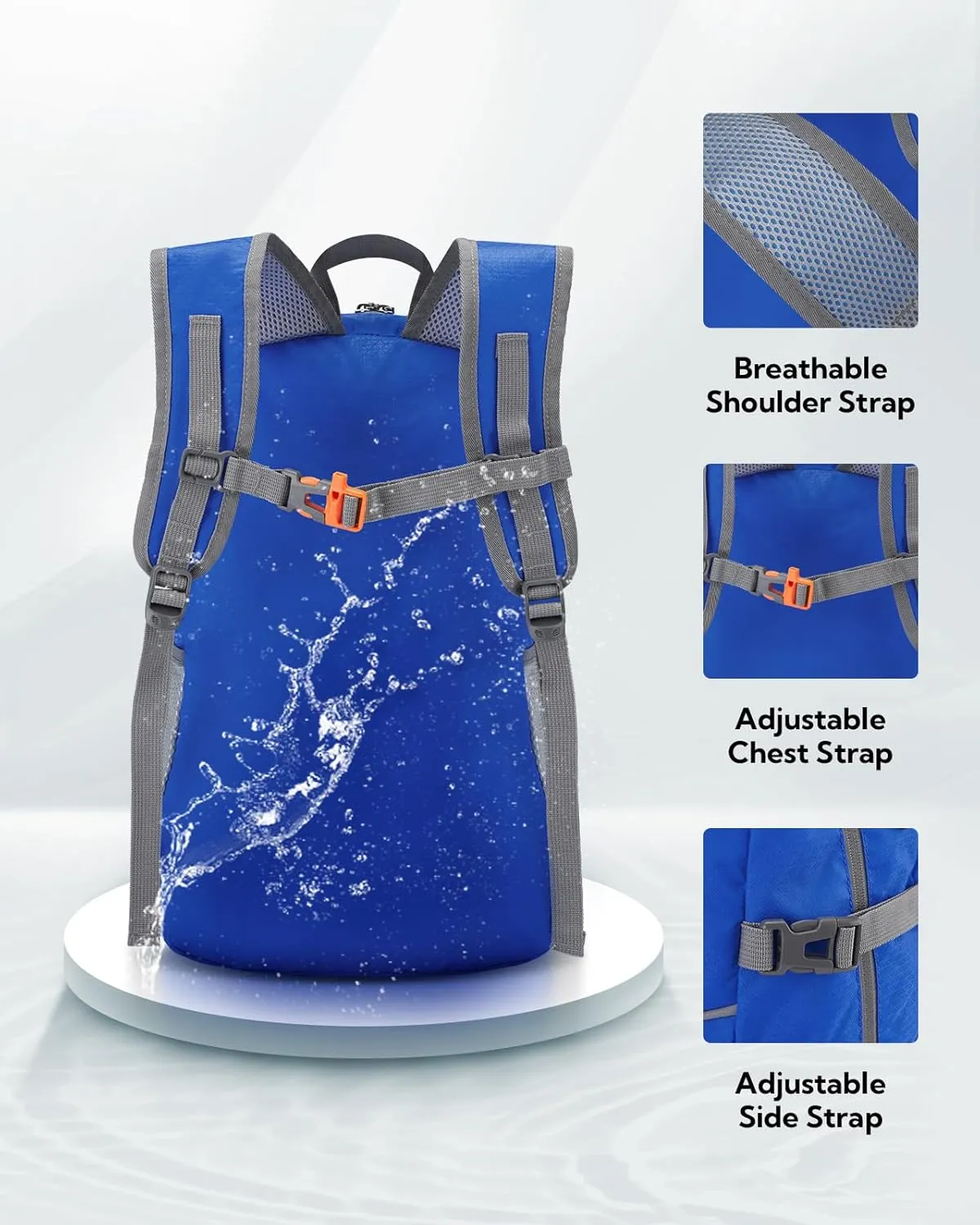 WATERFLY Hiking Foldable Daypack Backpack: 25L Ultra Lightweight Packable Waterproof Outdoor Travel Day Pack for Woman Man