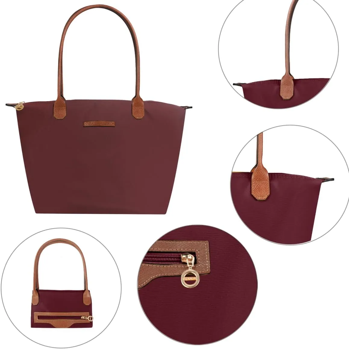 Waterproof Nylon Tote bag for Women Lightweight Designer Handbag with Zipper Stylish and Durable Purse