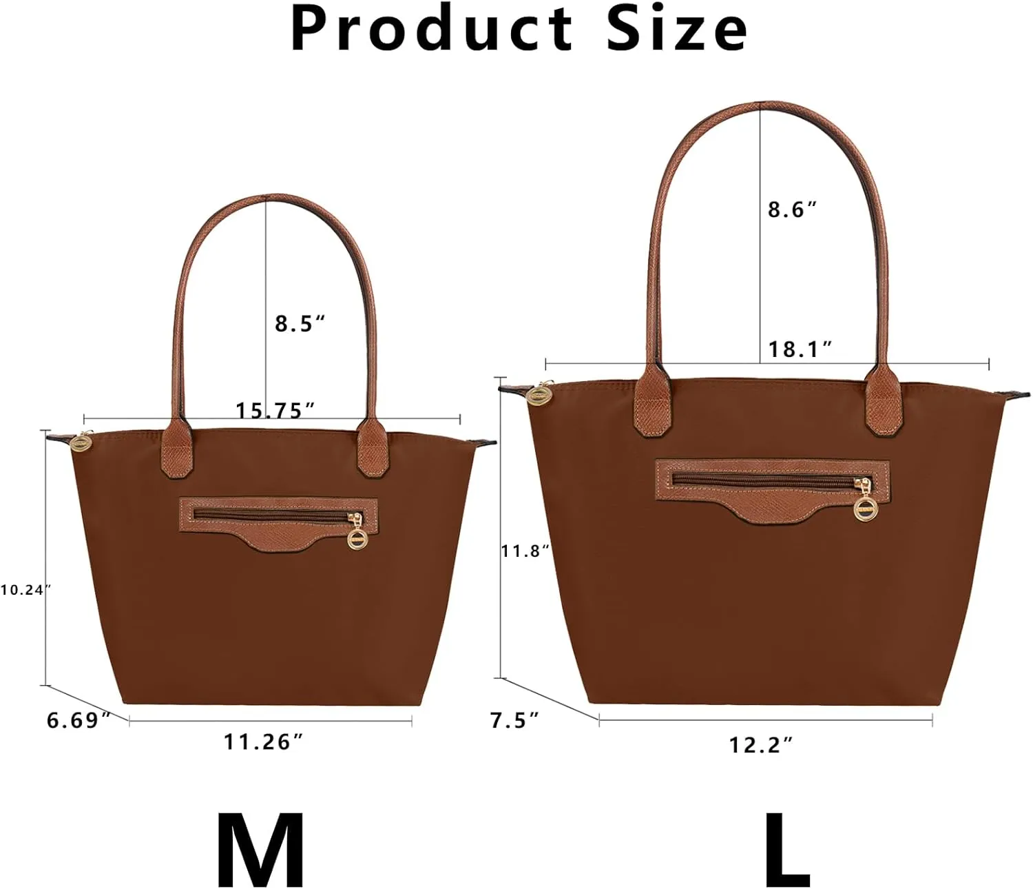 Waterproof Nylon Tote bag for Women Lightweight Designer Handbag with Zipper Stylish and Durable Purse