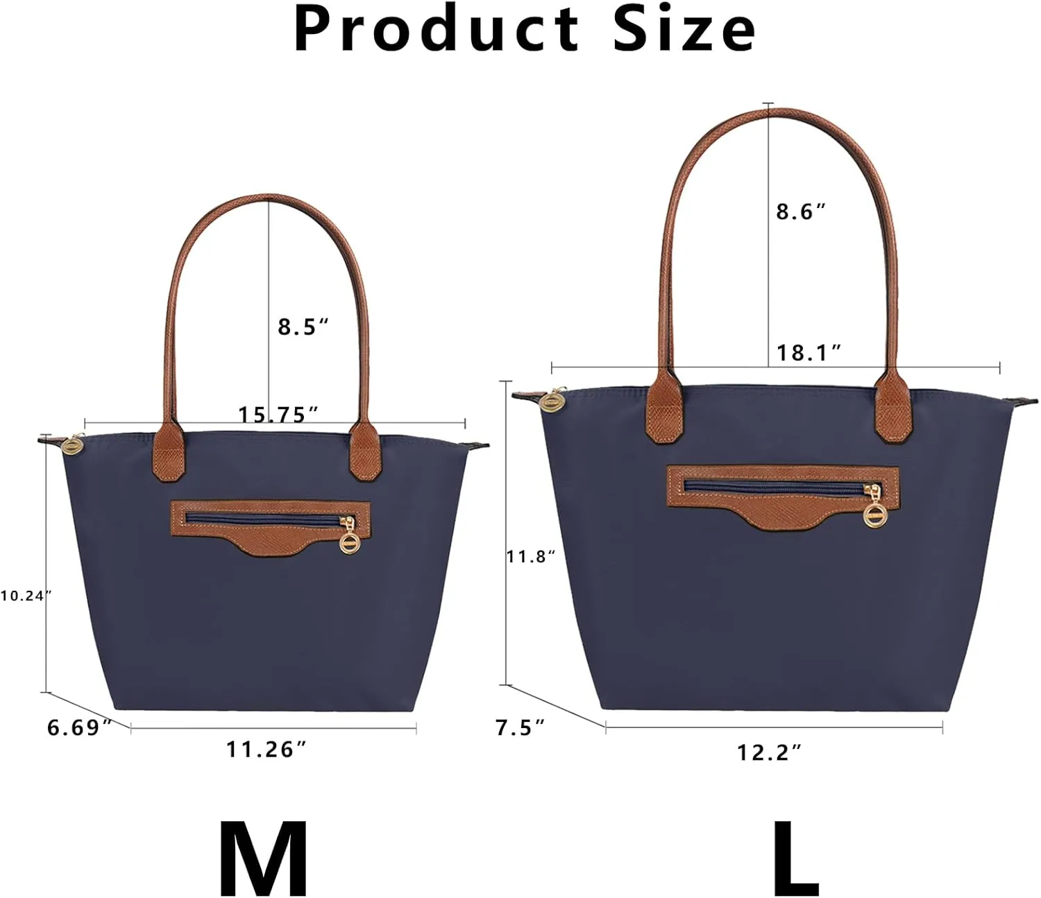 Waterproof Nylon Tote bag for Women Lightweight Designer Handbag with Zipper Stylish and Durable Purse