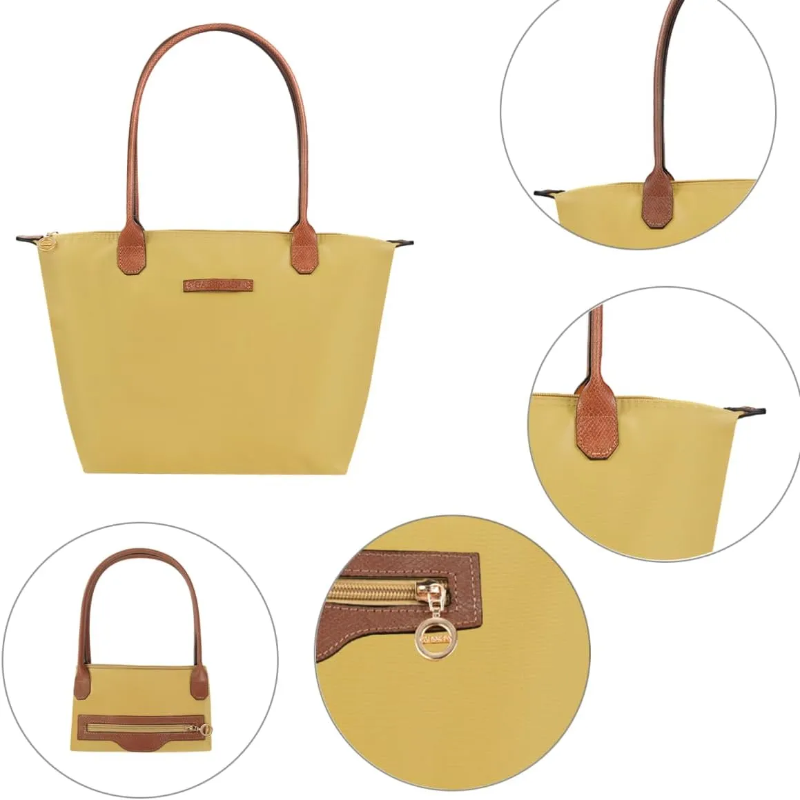 Waterproof Nylon Tote bag for Women Lightweight Designer Handbag with Zipper Stylish and Durable Purse