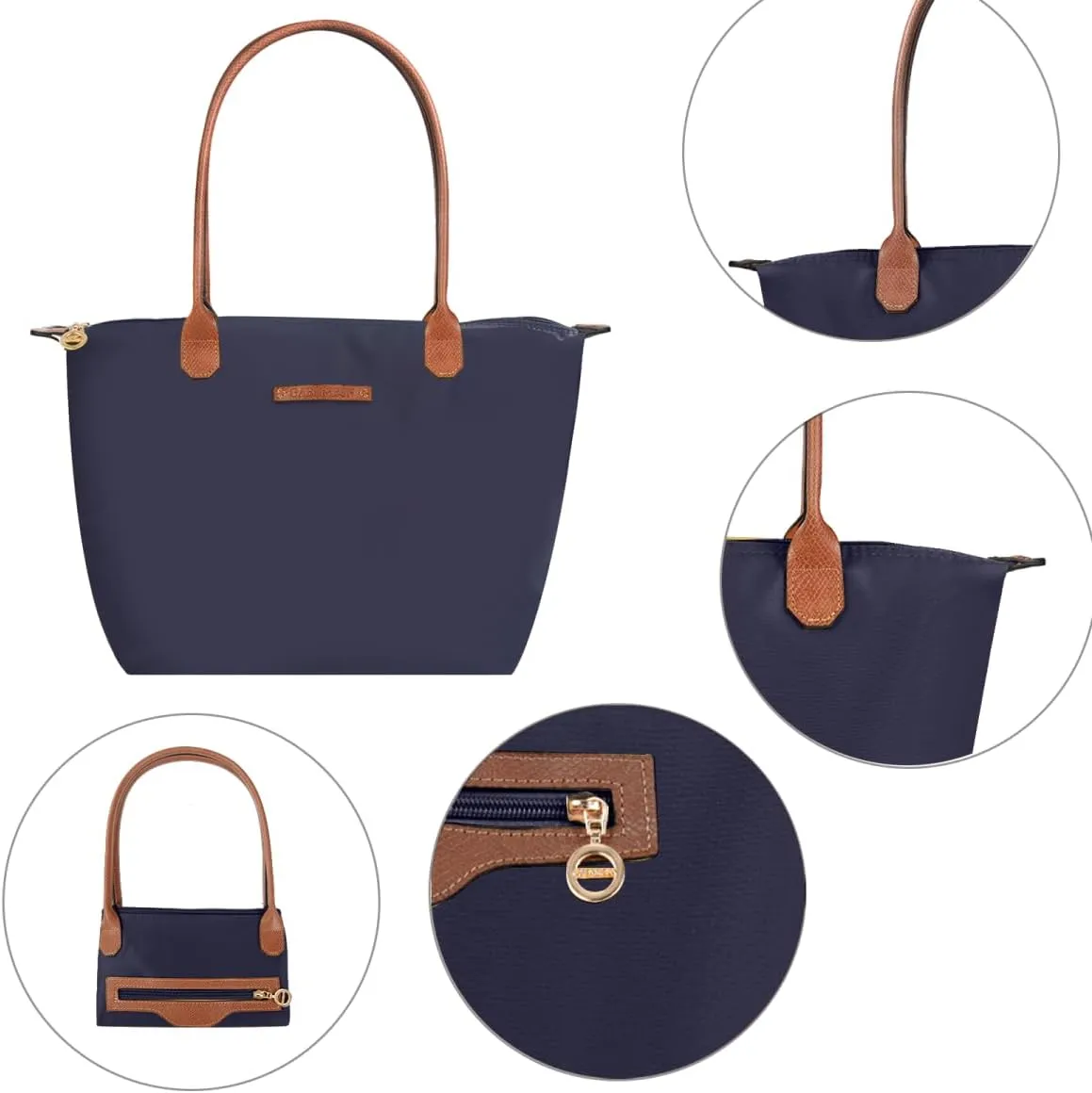 Waterproof Nylon Tote bag for Women Lightweight Designer Handbag with Zipper Stylish and Durable Purse