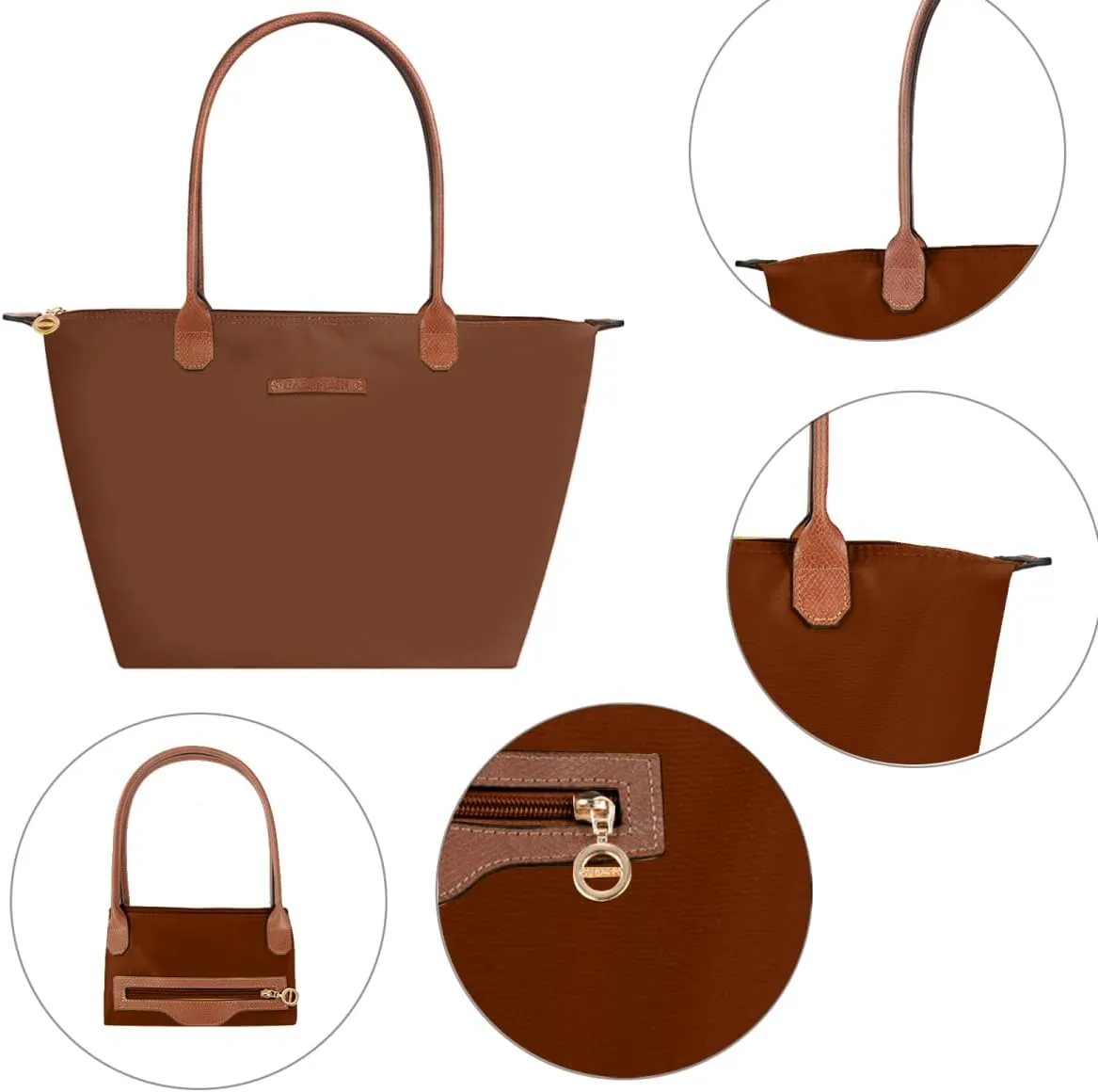 Waterproof Nylon Tote bag for Women Lightweight Designer Handbag with Zipper Stylish and Durable Purse