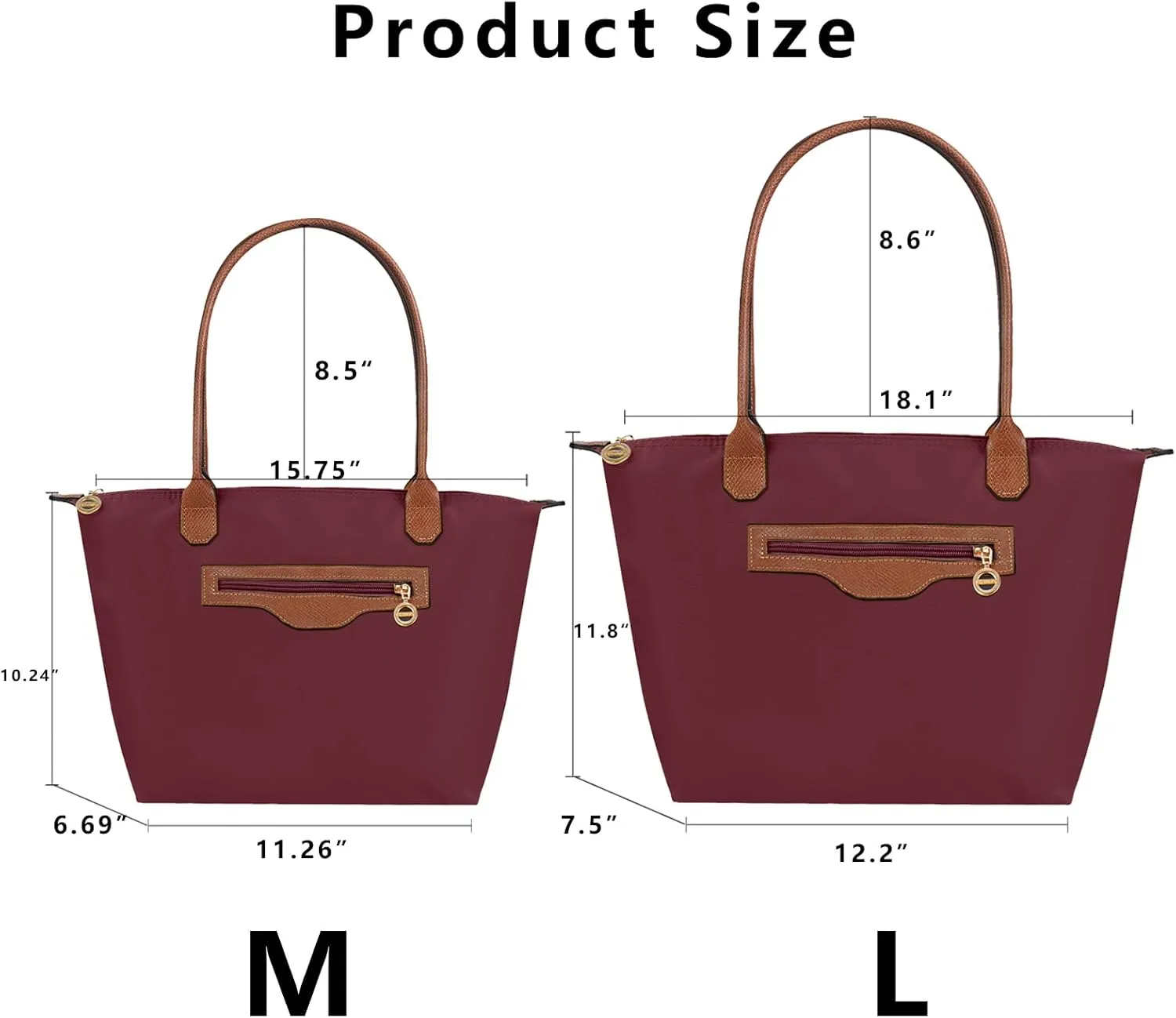 Waterproof Nylon Tote bag for Women Lightweight Designer Handbag with Zipper Stylish and Durable Purse