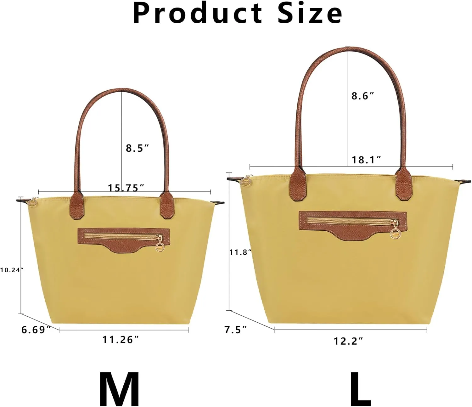 Waterproof Nylon Tote bag for Women Lightweight Designer Handbag with Zipper Stylish and Durable Purse