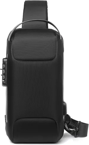 Waterproof Sling Bag for Men and Women,Chest Bag Shoulder Backpack Crossbody Backpack Hiking Daypack Motorcycle Bag(Oxford Cloth Black)