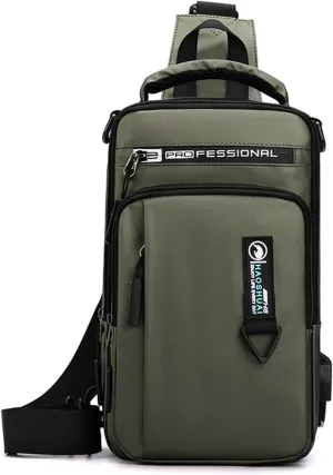 Waterproof Sling Bag for Men and Women,Chest Bag Shoulder Backpack Crossbody Backpack Hiking Daypack Travel Backpack Messenger Bag(Green)