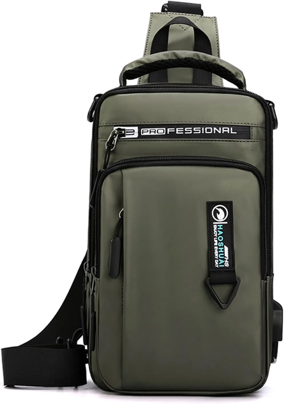 Waterproof Sling Bag for Men and Women,Chest Bag Shoulder Backpack Crossbody Backpack Hiking Daypack Travel Backpack Messenger Bag(Green)