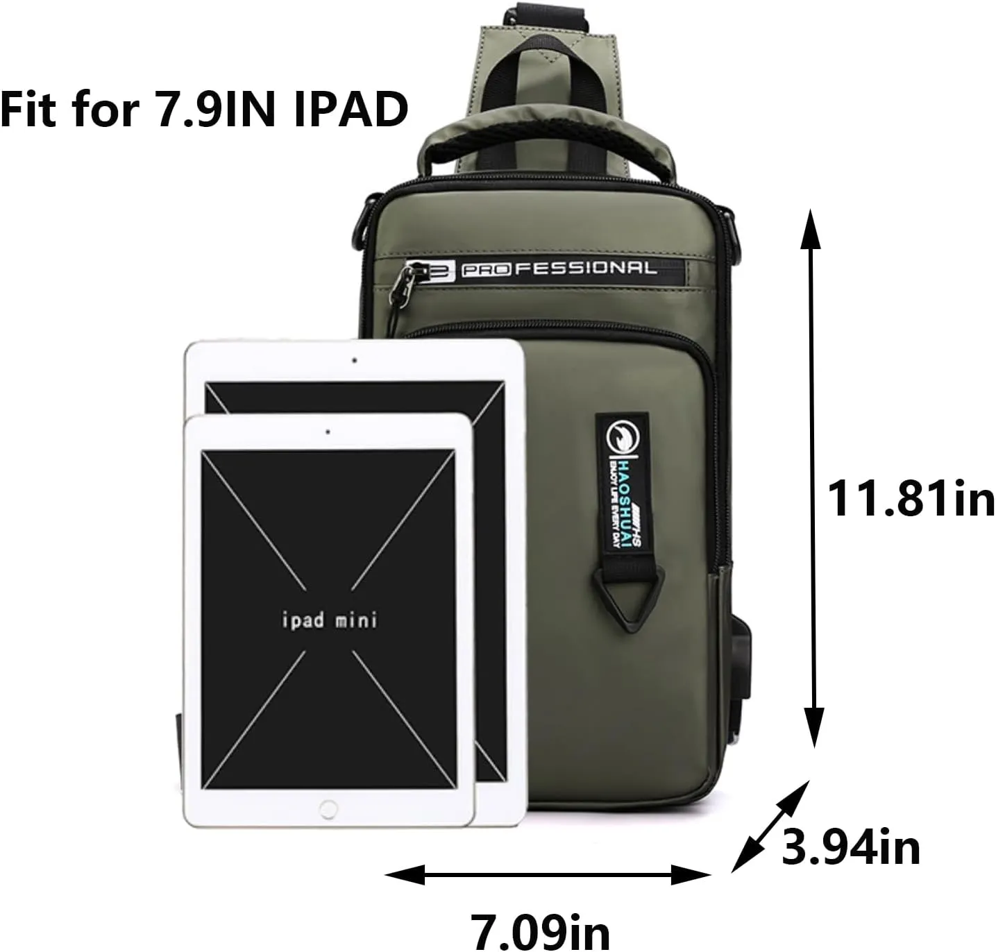 Waterproof Sling Bag for Men and Women,Chest Bag Shoulder Backpack Crossbody Backpack Hiking Daypack Travel Backpack(Green)