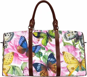 Weekender Bags For Women Roses And Butterflies Foldable Travel Duffle Bag For Women, Small Gym Bag Travel Duffle Bag Carry On Weekender Bag With Compartment(Type-4,18.62"x 8.5"x 9.65")