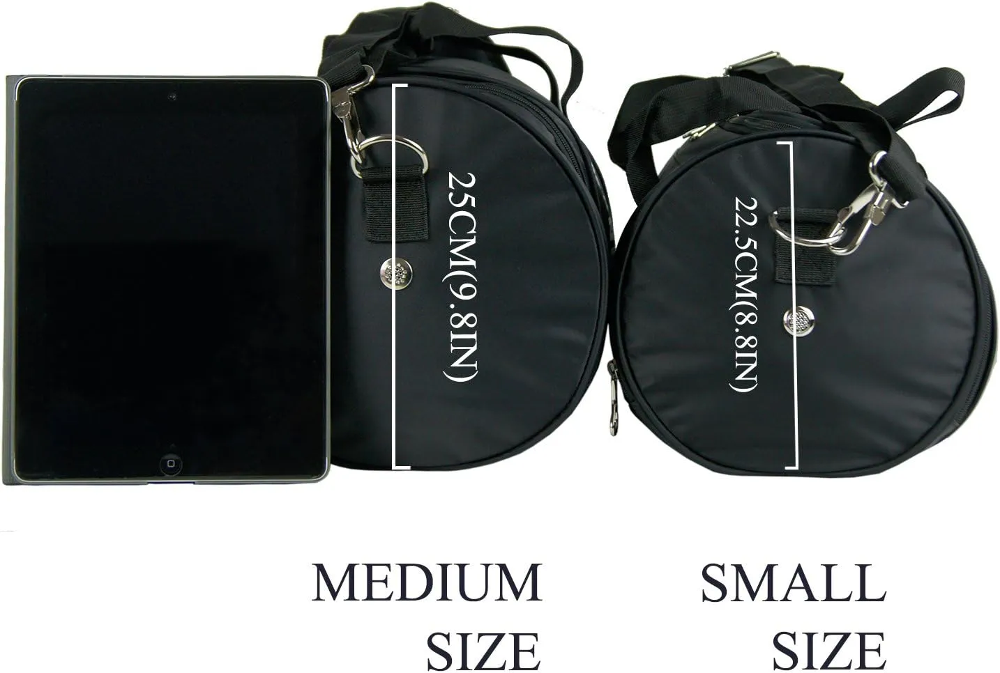 WENHAO Travel Small Duffel Sports Gym Luggage Bag For Women (Medium, Black with shoes compartment)