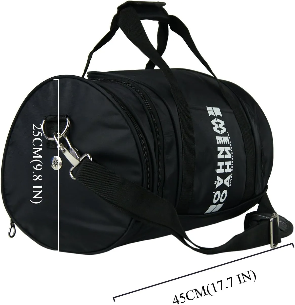 WENHAO Travel Small Duffel Sports Gym Luggage Bag For Women (Medium, Black with shoes compartment)