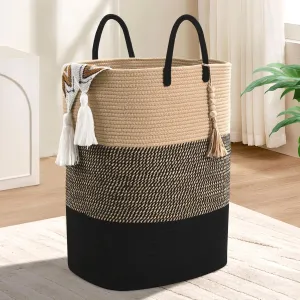 WENMER Woven Laundry Basket for Clothes, 65L Large Rectangle Laundry Hampers, Nursery Storage Basket for Baby Toys, Tall Dirty Clothes Hamper for Bedroom Aesthetic, Laundry Room Organization