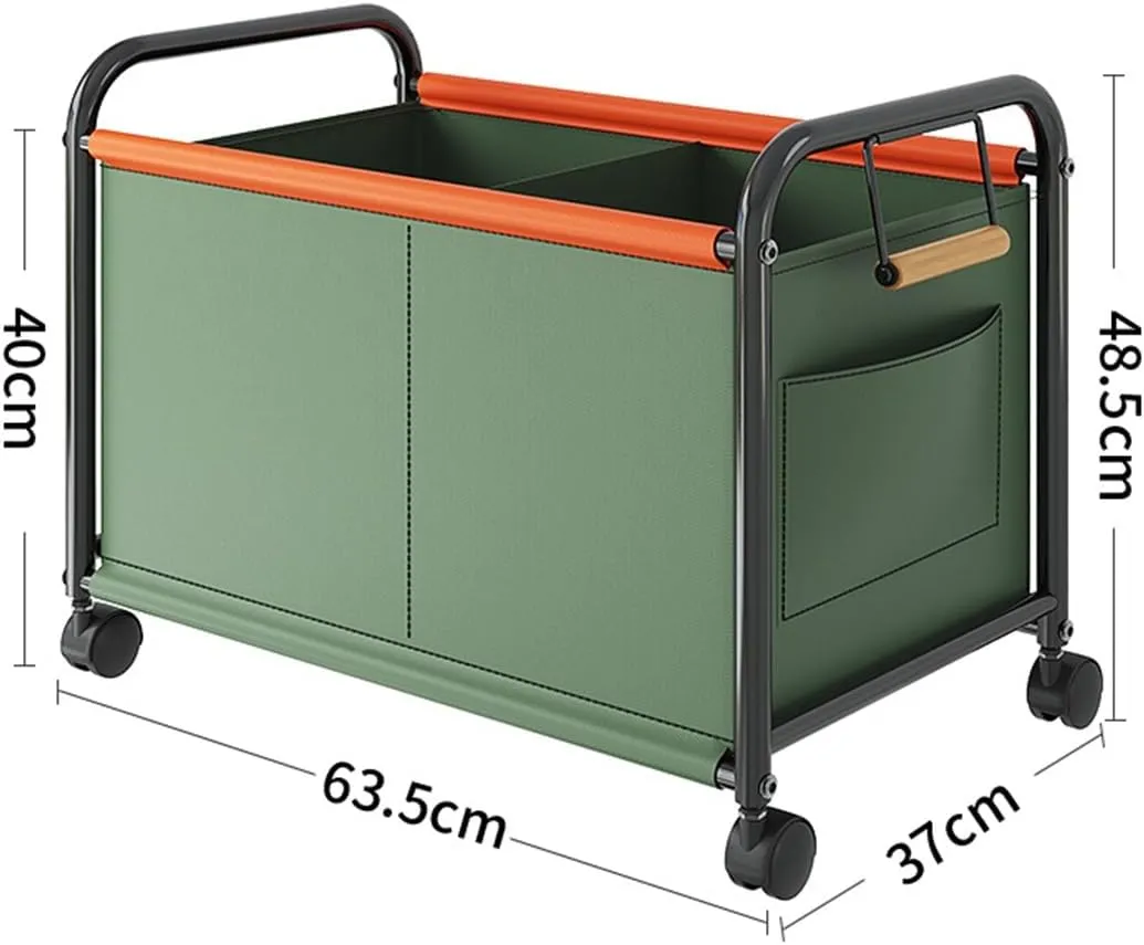 Wheeled Laundry Basket with Oxford Fabric Bag, Rolling Laundry Basket,Clothes Storage Basket, Partition Design Rolling Laundry Basket Storage Cart for Bathrooms, Bedrooms, Dormitories(Beige,63.5x37x48