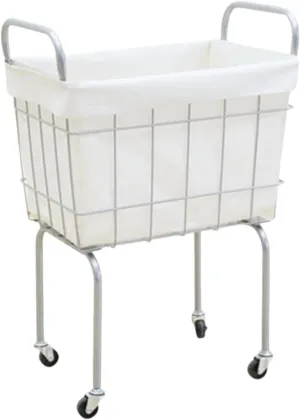 Wheeled Laundry Cart Laundry Hamper Large Opening Household Breathable Washing Bag Dirty Clothes Basket for Hotel Farmhouse, Single Layer