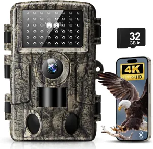 WiFi Trail Camera,4k 60MP Trail Game Cameras with Night Vision Motion Activated Waterproof,130°Wide Angle 0.1s Trigger Speed,Suitable for Outdoor Wildlife Detection, Monitoring Home Security