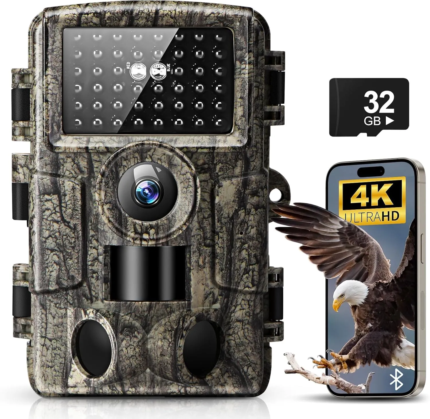 WiFi Trail Camera,4k 60MP Trail Game Cameras with Night Vision Motion Activated Waterproof,130°Wide Angle 0.1s Trigger Speed,Suitable for Outdoor Wildlife Detection, Monitoring Home Security