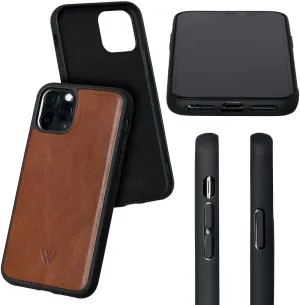 Wilken Wallet Case with Detachable Magnetic Phone Case Compatible with iPhone 15 Plus | Compatible with MagSafe & Wireless Charging | Top Grain Leather | Custom Metal Buttons (15 Plus, Brown)