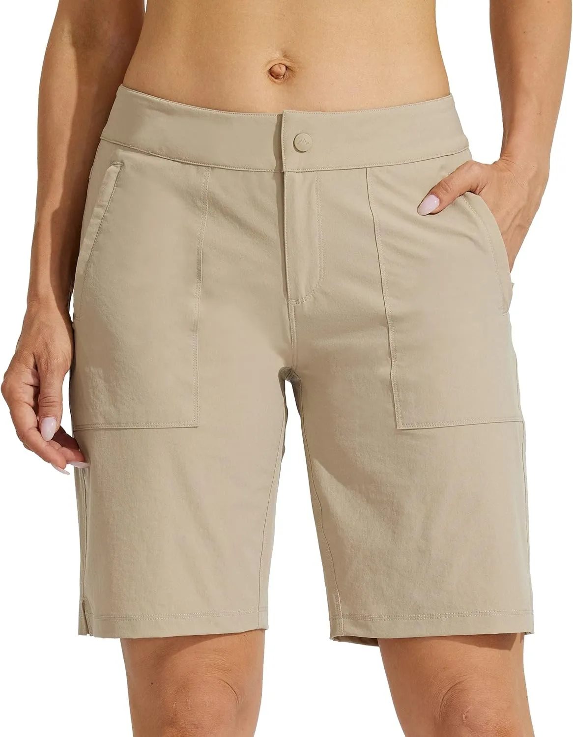 Willit Women's Golf Hiking Shorts 9" Quick Dry Athletic Long Summer Shorts Pockets Water Resistant
