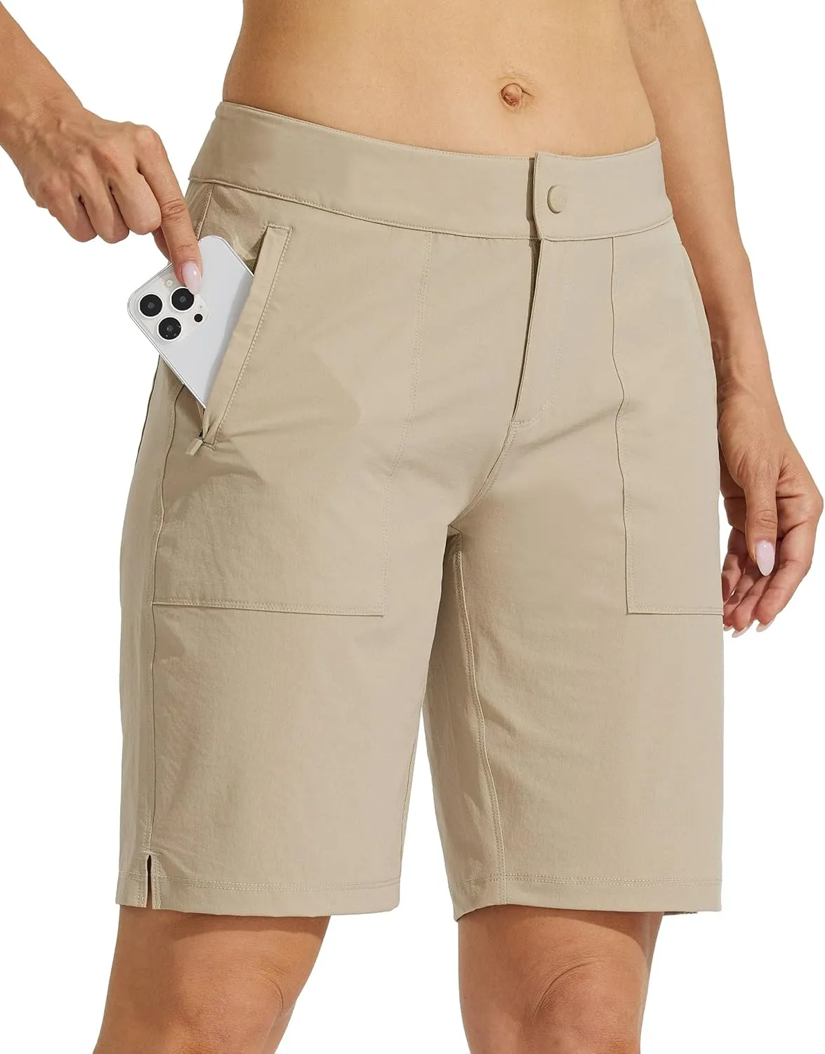 Willit Women's Golf Hiking Shorts 9" Quick Dry Athletic Long Summer Shorts Pockets Water Resistant