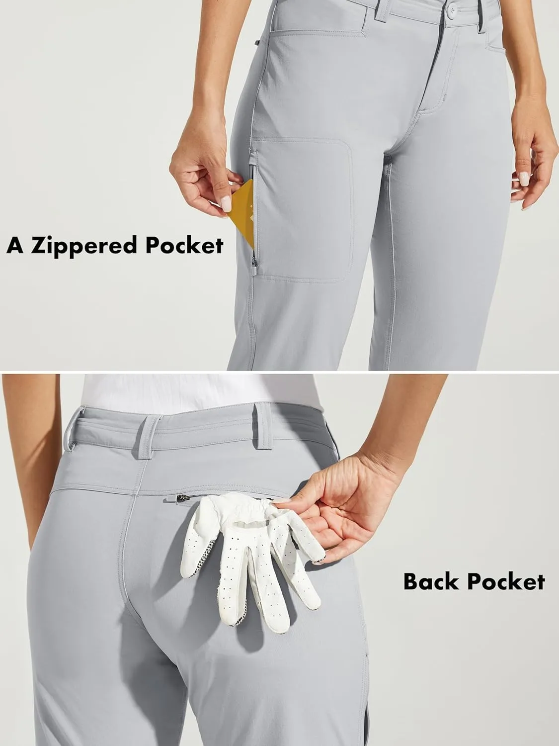 Willit Women's Golf Pants Hiking Pants Quick Dry Lightweight Outdoor Casual Pants with Pockets Water Resistant